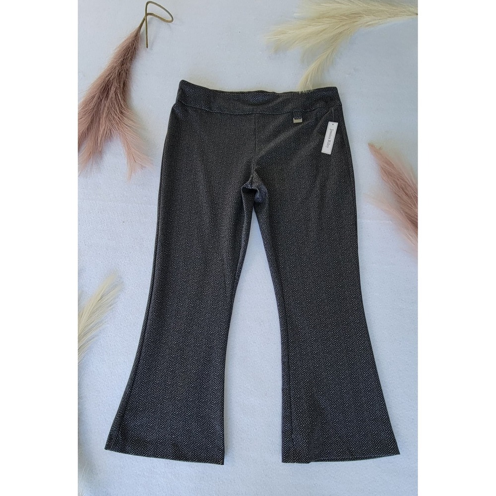 jessica riley Wide-Leg Women's Dress Pants Size Petite PL Black With Gray Stripe